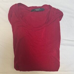 Weekend Max Mara Deep Red Scoop Neck long Sleeve Top